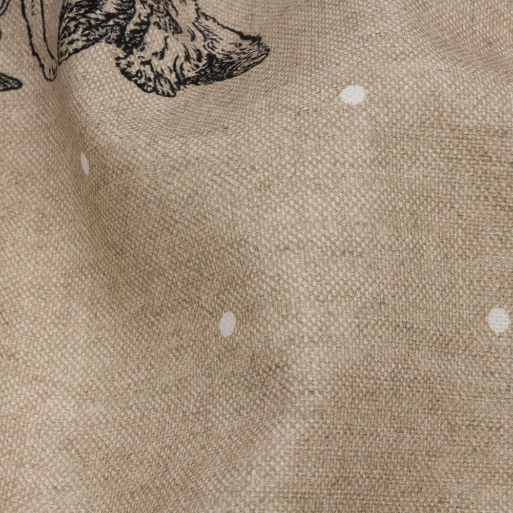 Cotton Canvas Print - Linen Terriers and Polka Dots - British Imported - Joann Fabrics