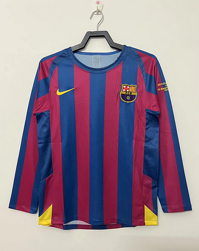 2005/2006 Retro Long Sleeve Barcelona Home Football Shirt UEFA Champions League 1:1 Thai Quality