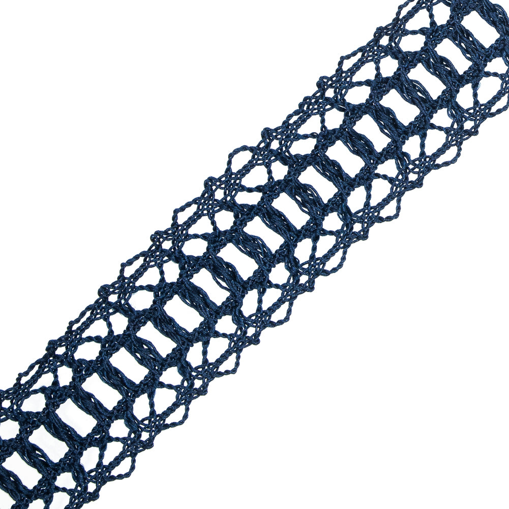 Navy European Crochet Trim - 1.25