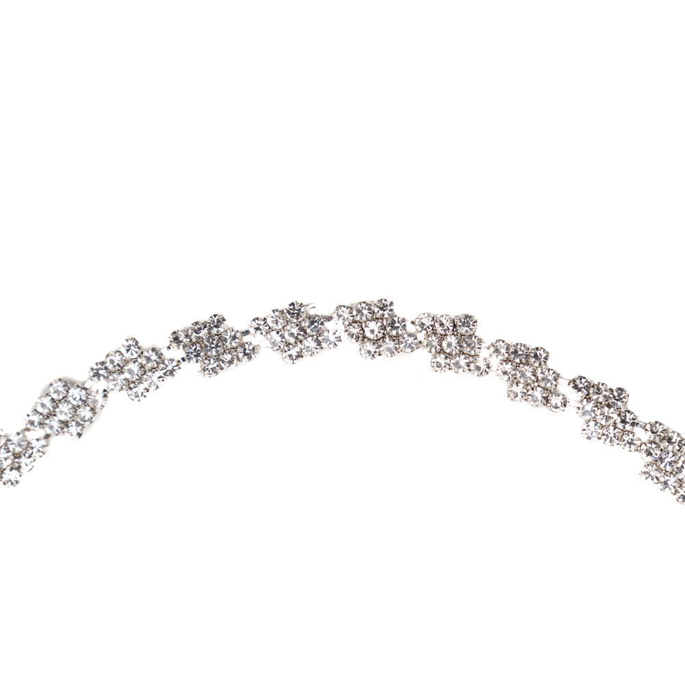 Italian Crystal and Silver Rhinestone Trim - 0.375