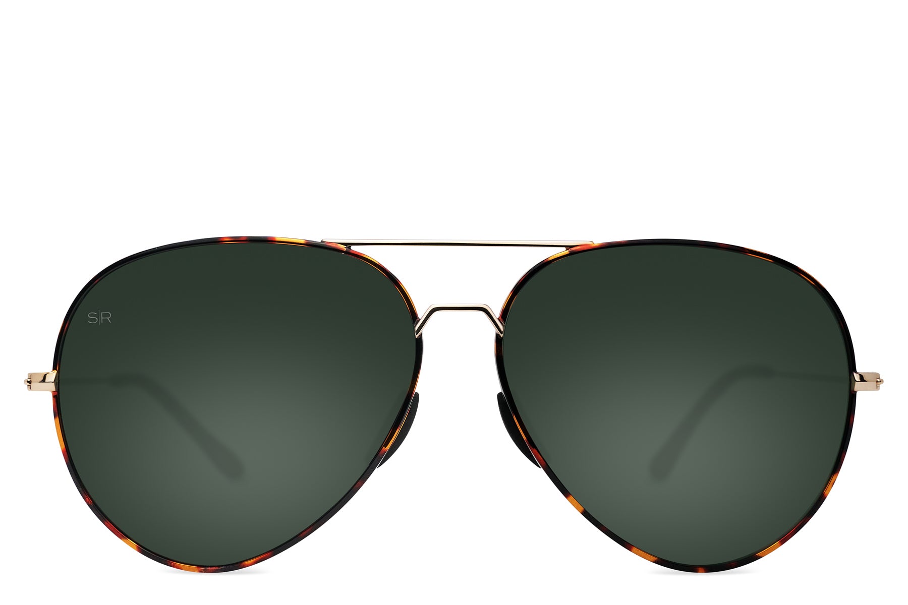 Tangle Free Aviator – Green Tortoise Polarized