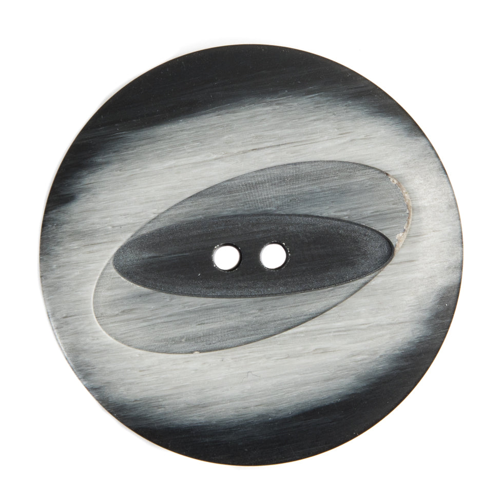 Italian Black and Silver 2-Hole Plastic Button - 54L/34mm - Joann Fabrics