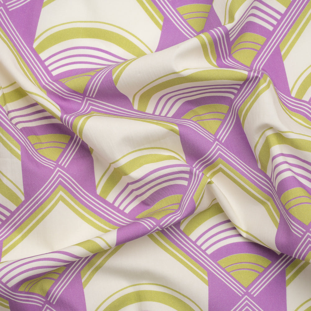 Mood Exclusive Purple Geometric Groove Cotton Poplin - Joann Fabrics