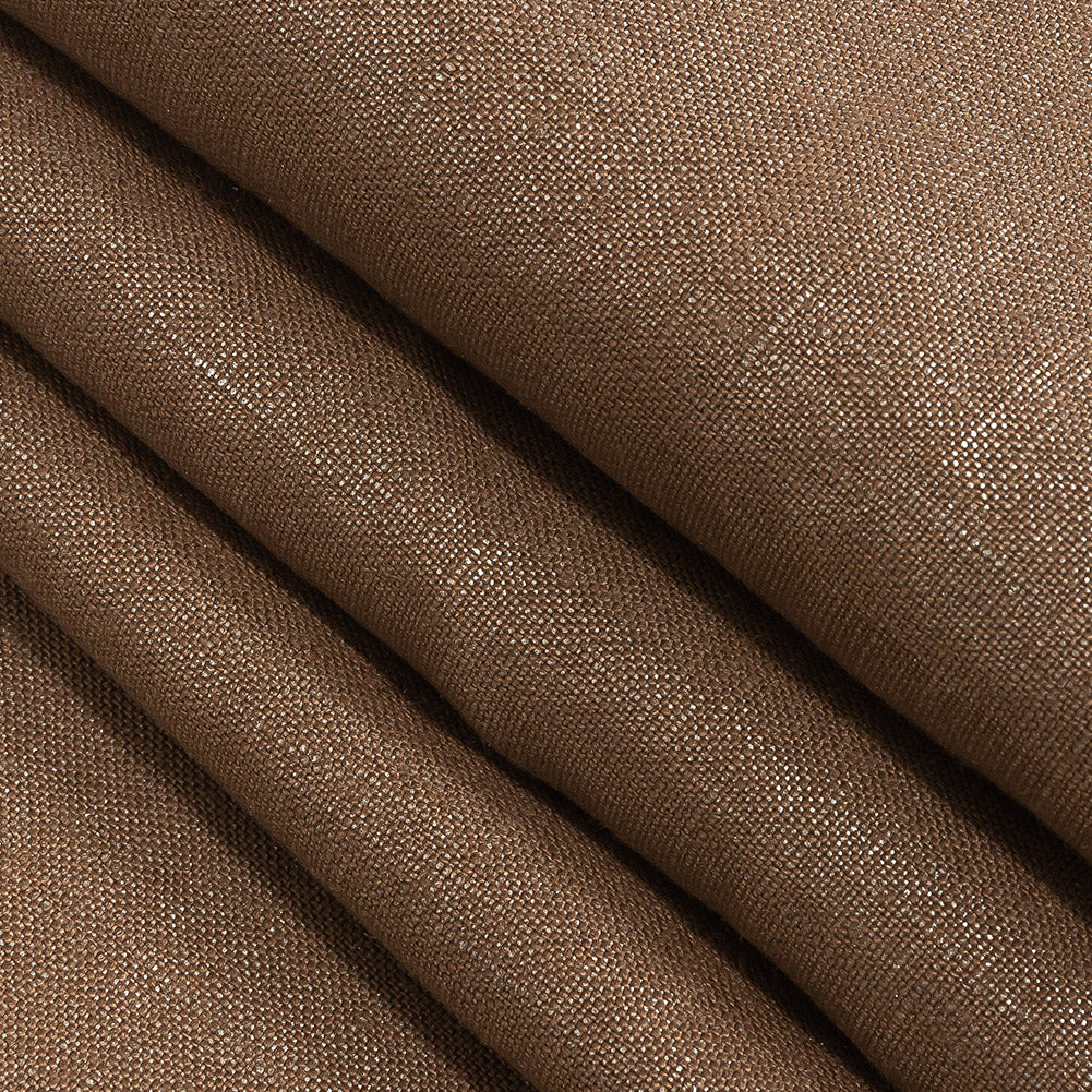 Medium Weight Linen Woven with Metallic Foiling - Raw Umber and Silver - Bianca Collection - Joann Fabrics