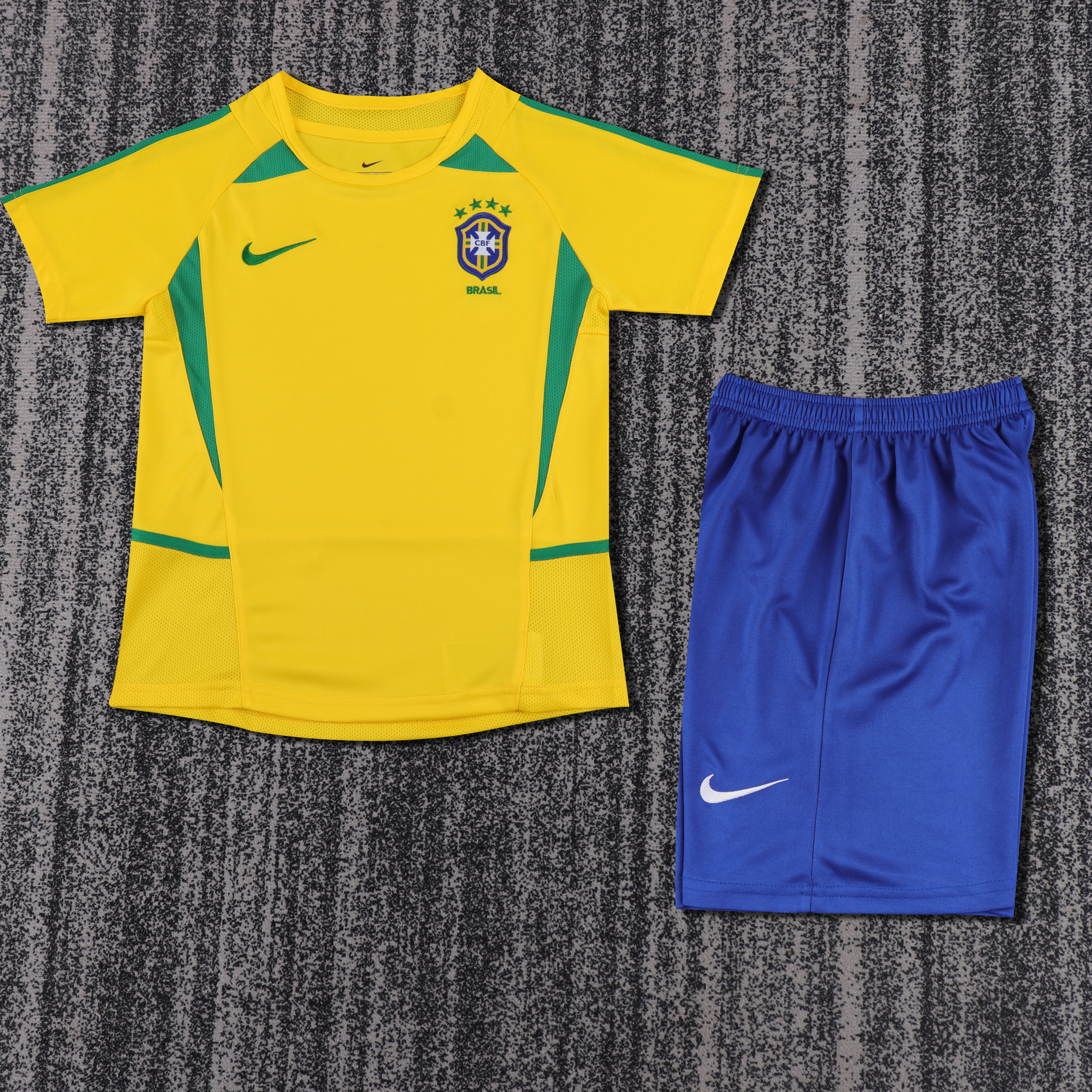 2002 Retro Brazil Home Football Shirt 1:1 Thai Quality Kids Size