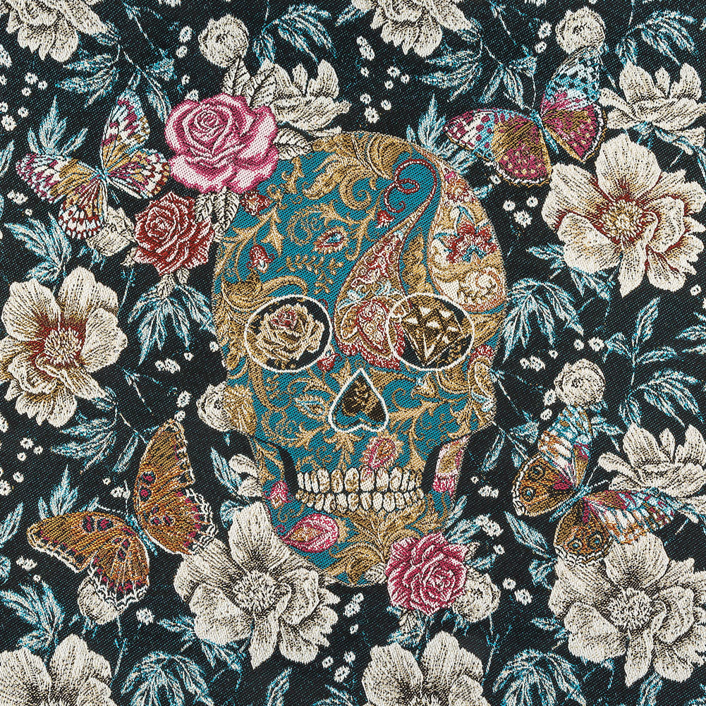 French Noir Skull in Love Oversized Square Patch - 18.875