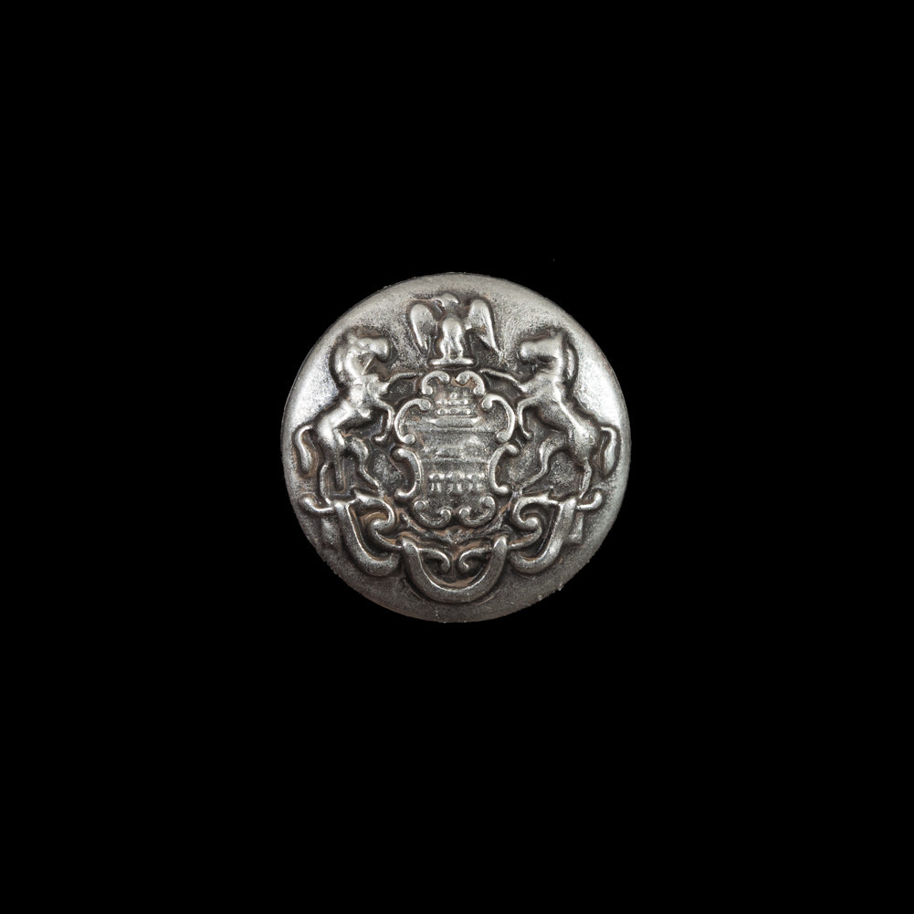 Italian Silver Metal Crest Button - 24L/15mm - Joann Fabrics