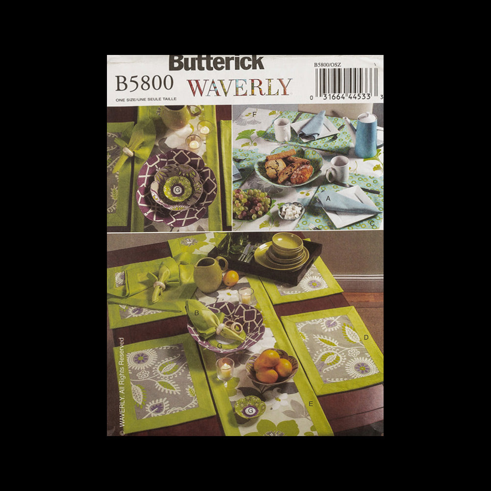 Butterick Table Dressings Pattern B5800 - Joann Fabrics