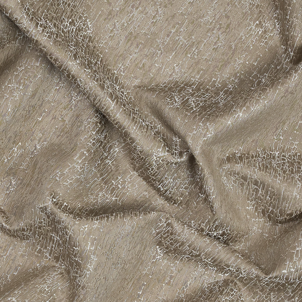 Satin-Face Jacquard - Taupe Crackle - British Imported - Joann Fabrics