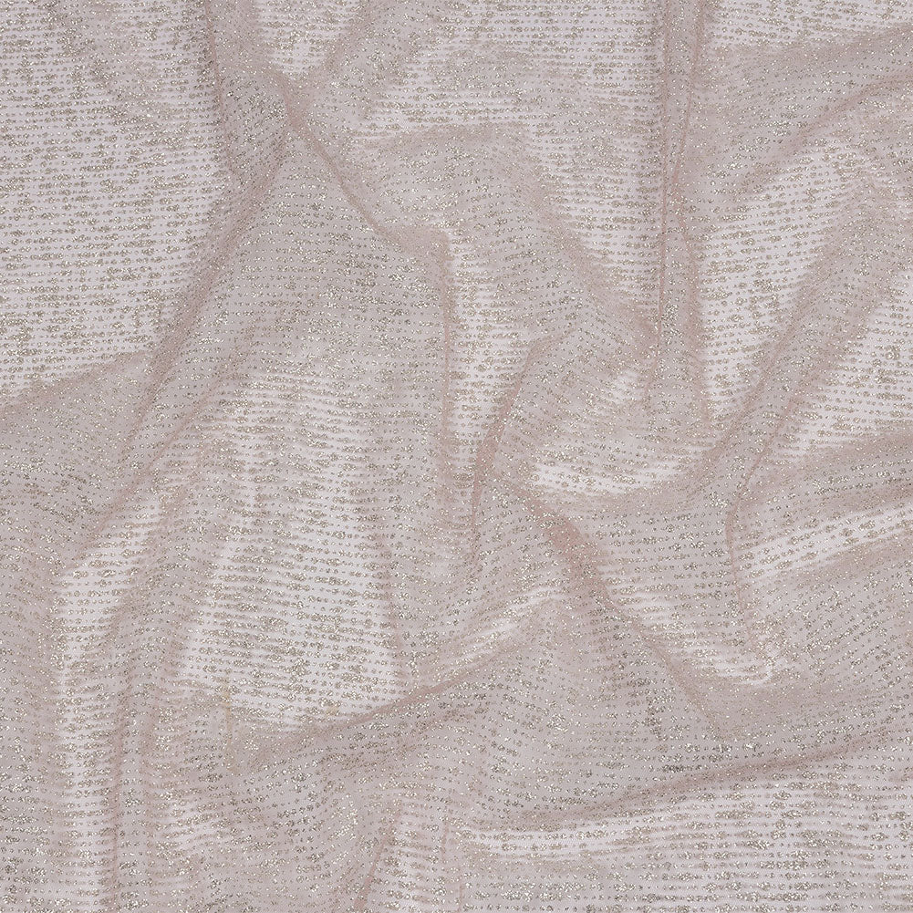 Glitter Tulle - Rose and Silver Abstract Striations - Flare Collection - Joann Fabrics