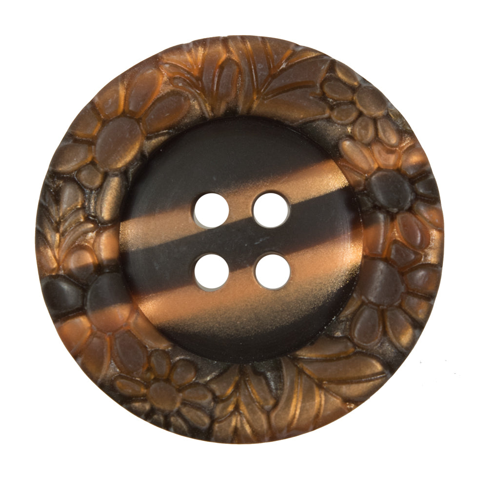 Italian Metallic Bronze Etched 4-Hole Button - 54L/34mm - Joann Fabrics