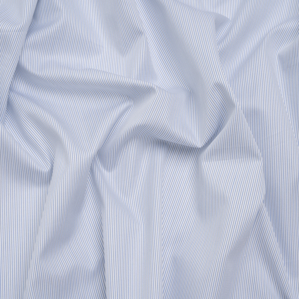 Cotton Twill Shirting - Country Blue, Light Gray and White Stripes - Joann Fabrics