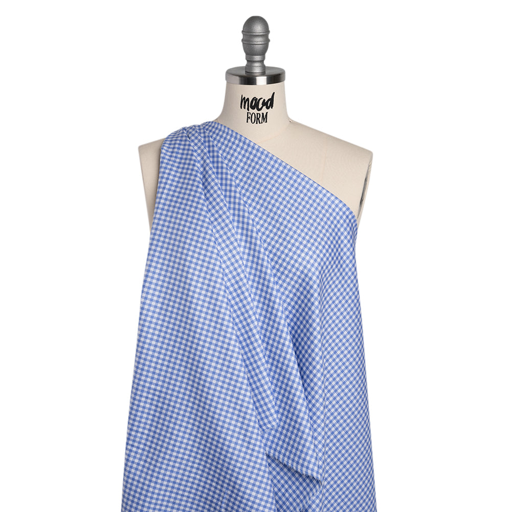 Cotton Twill Shirting - Country Blue and White Gingham Check - Deadstock - Joann Fabrics