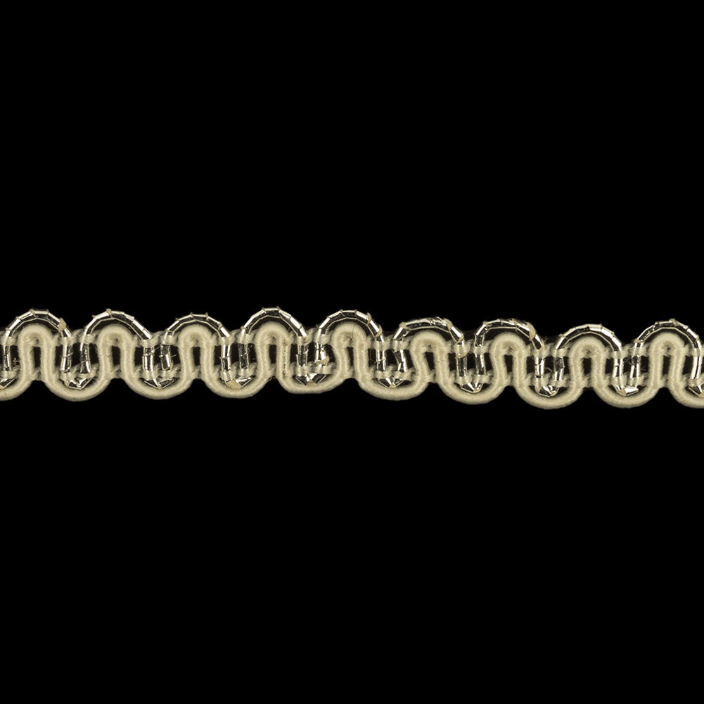 Icicle and Metallic Silver Waves Gimp Braided Trim - 0.25