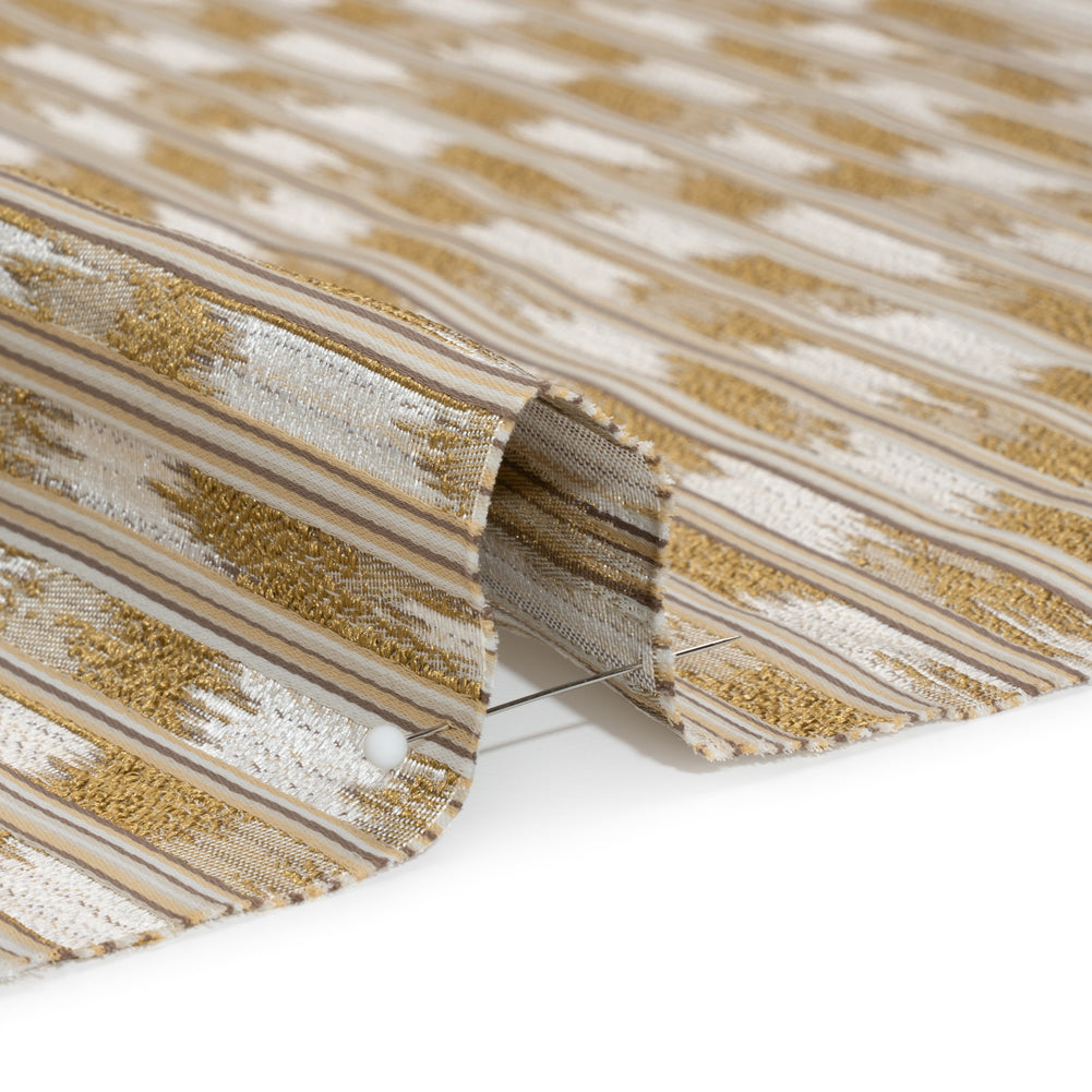 Recycled Polyester Drapery Jacquard - Ochre Streaking Stripes - British Imported - Joann Fabrics