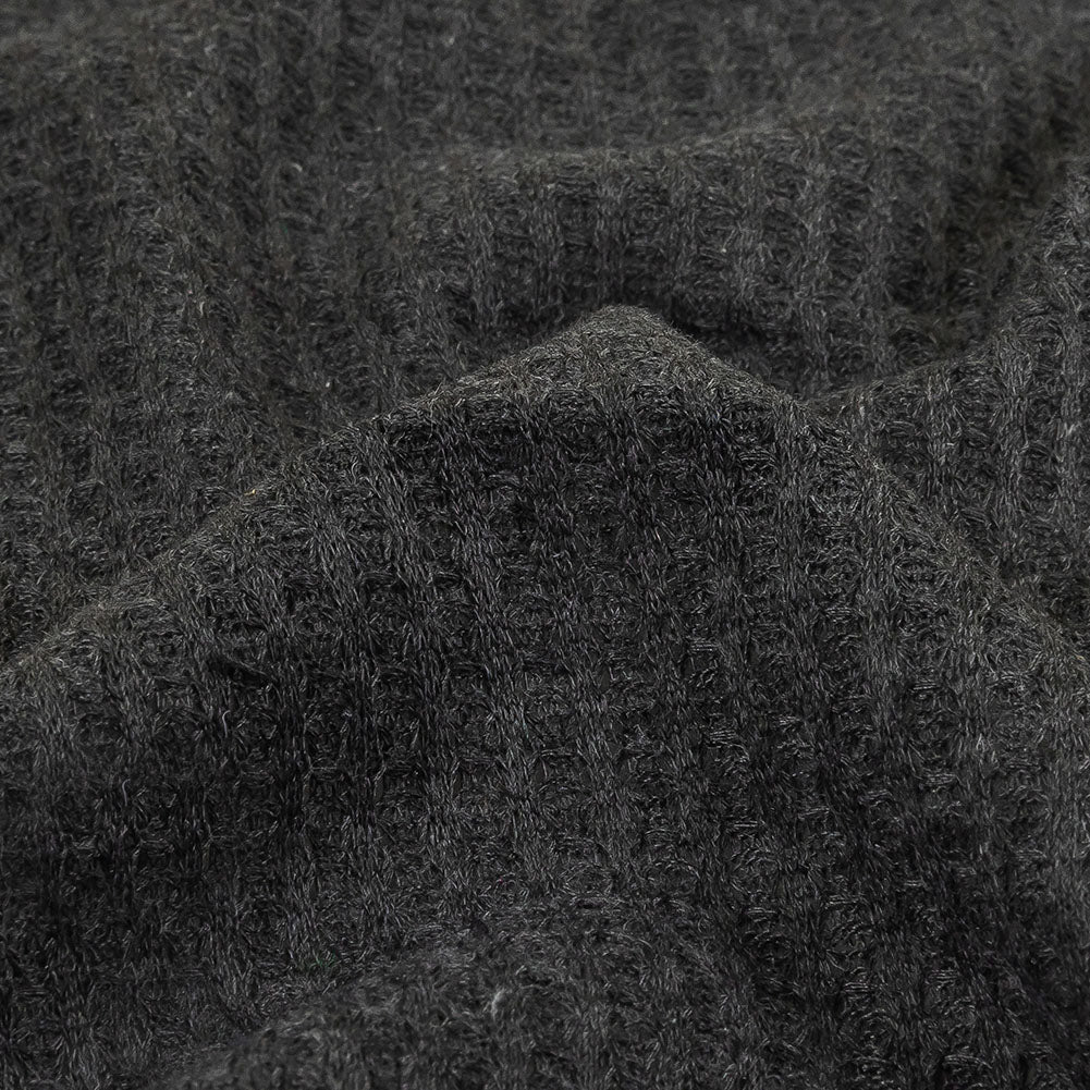 Charcoal Heathered Polyester Waffle Sweater Knit - Joann Fabrics