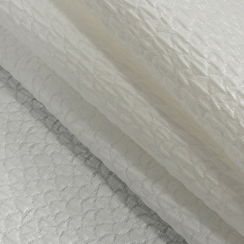 Metallic White Dimensional Scallops Brocade - Joann Fabrics