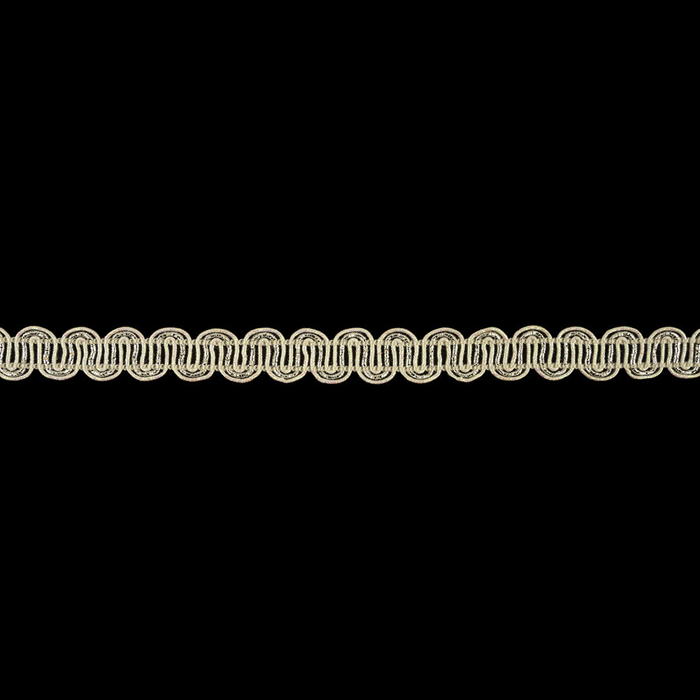 Iridescent Sugar Swizzle and Metallic Silver Waves Gimp Braided Trim - 0.375