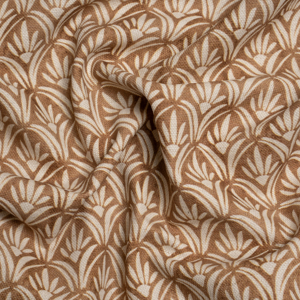 Cotton and Linen Canvas Print - Bronze Floral Arches - British Imported - Joann Fabrics
