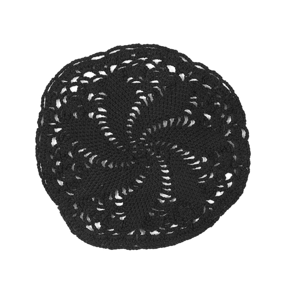 Black Crocheted Circle Applique - 6