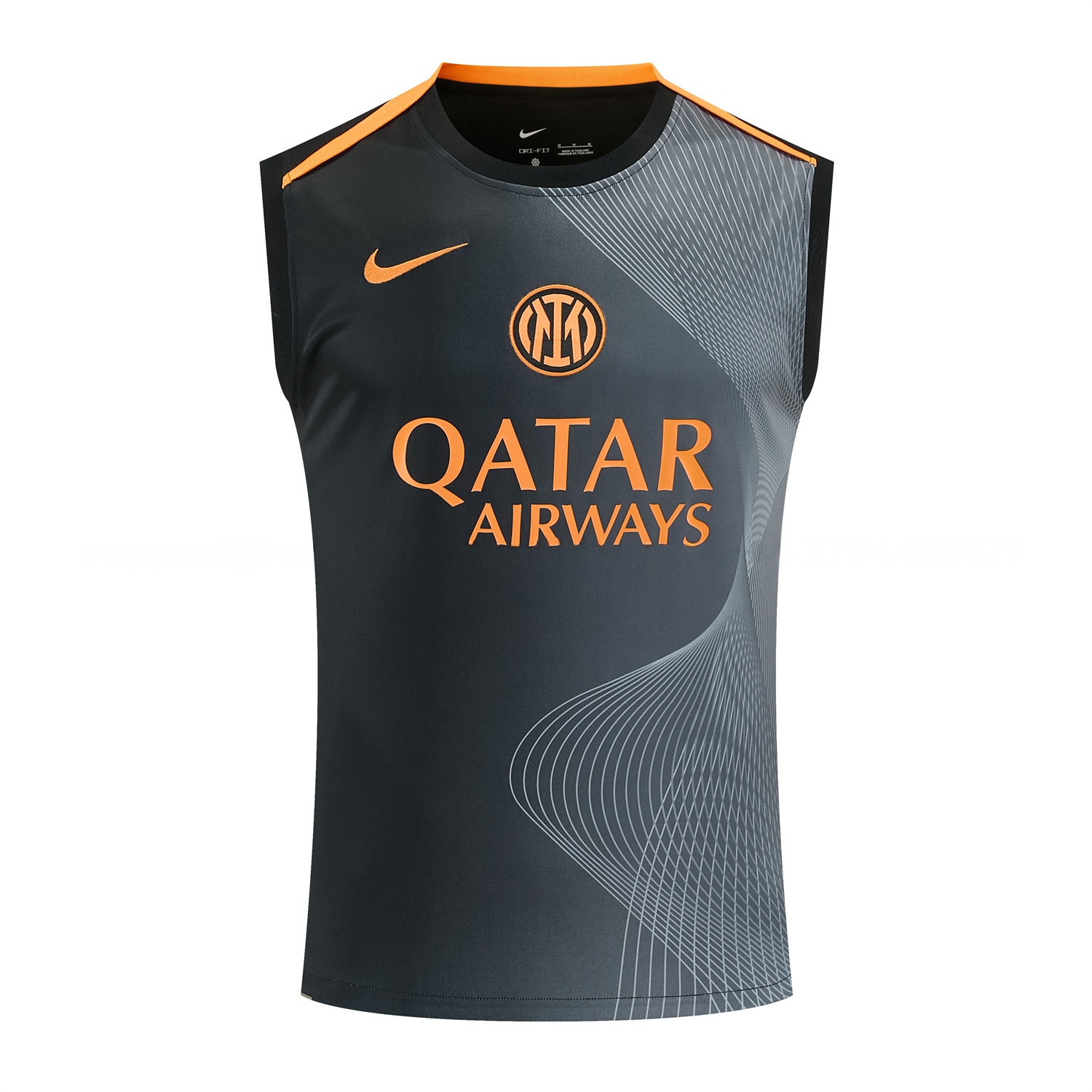 Inter Milan 25-26 Vest Training Set - Black And Grey Top & Pants - UnitedFutballJersey