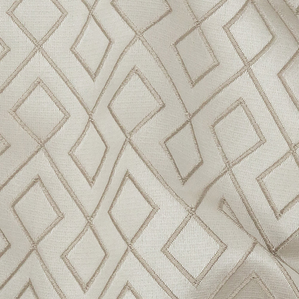 Satin-Faced Jacquard - Taupe Diamond Fret - British Imported - Joann Fabrics
