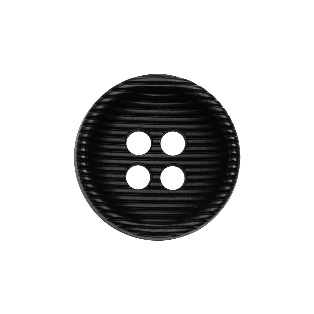 Plastic 4 Hole Button - Ribbed Black Bowl Shaped - 36L/23mm - Joann Fabrics