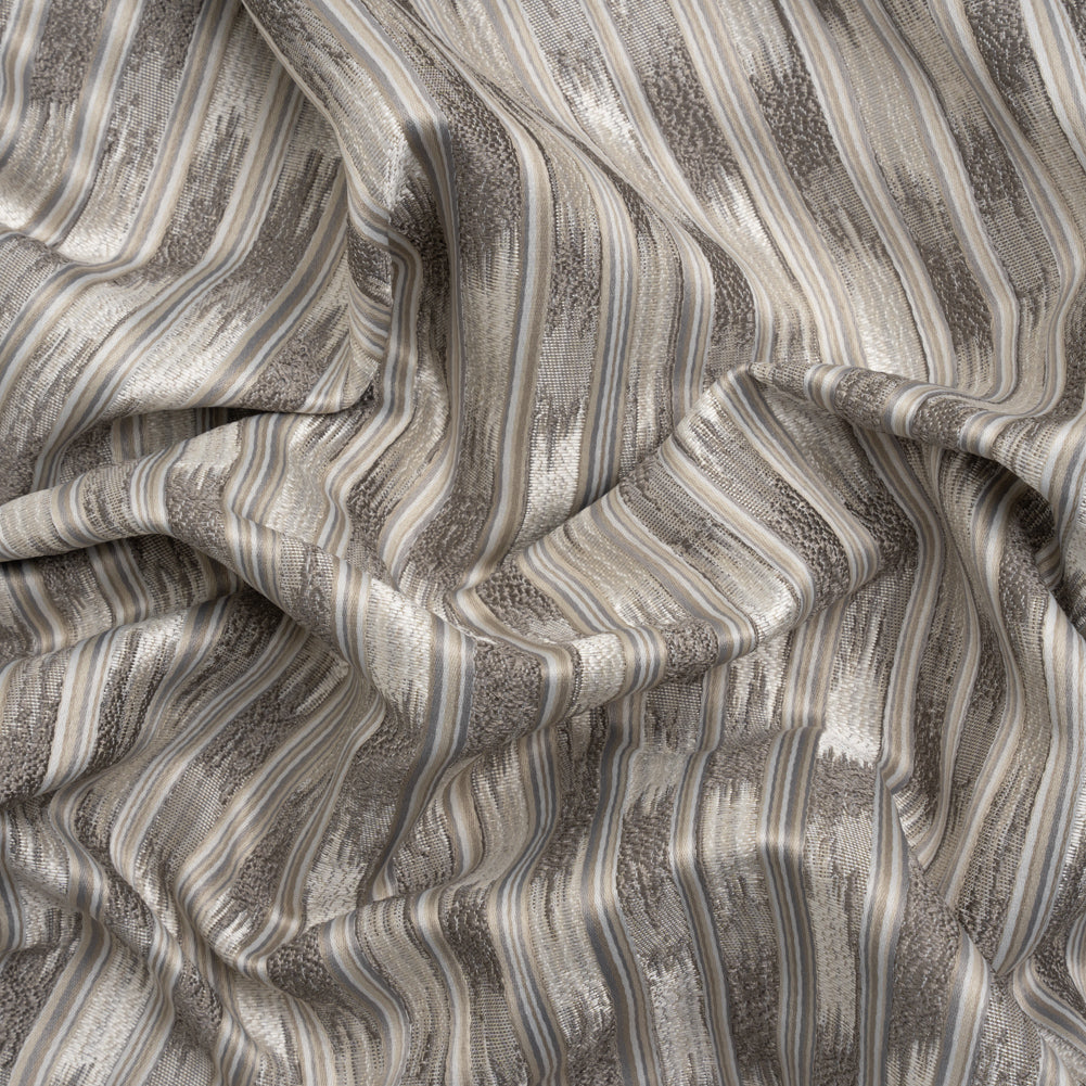 Recycled Polyester Drapery Jacquard - Slate Streaking Stripes - British Imported - Joann Fabrics