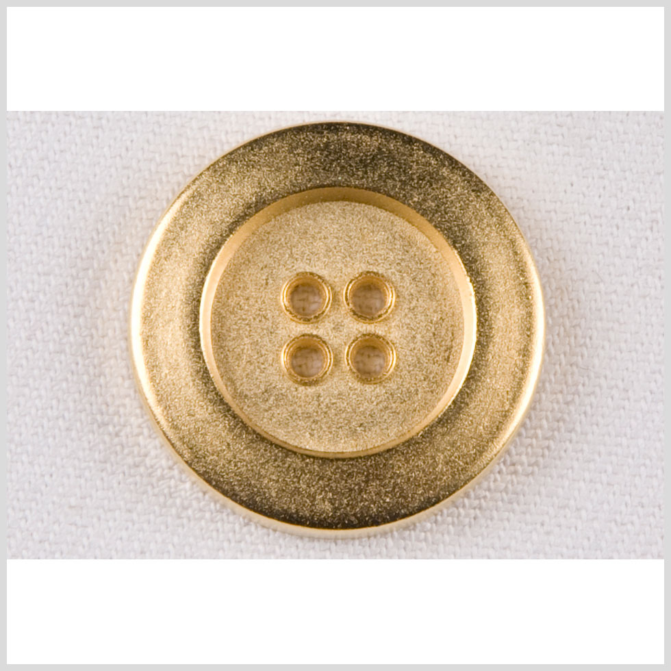 Metal 4-Hole Button - 44L/28mm - Gold Sand Textured with Raised Rim - Joann Fabrics
