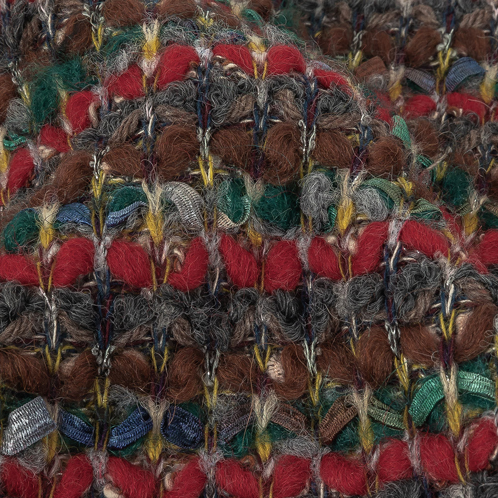 Red, Green and Brown Chunky Stripes Wool Knit - Joann Fabrics