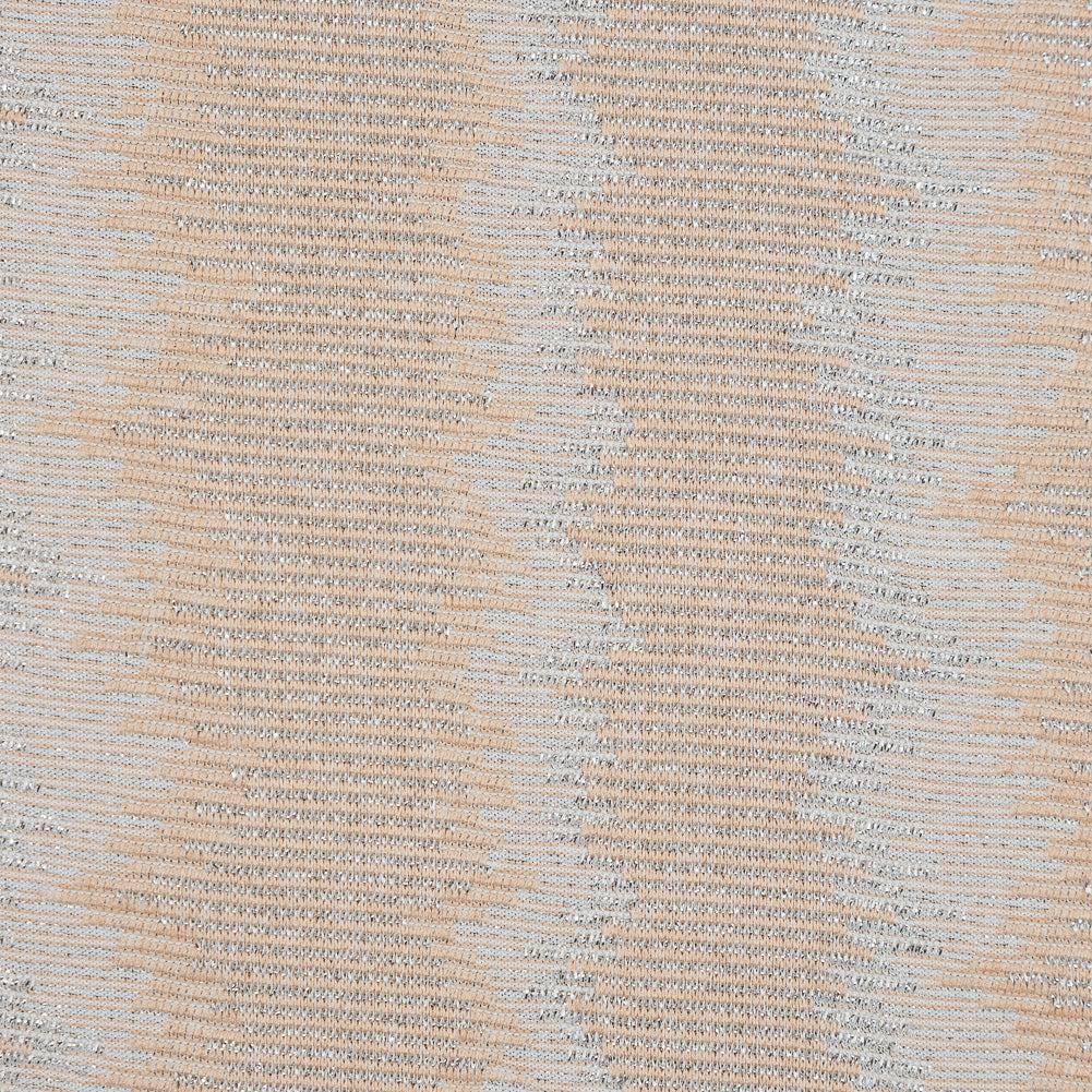 Champagne and Metallic Silver Striped Stretch Knit - Joann Fabrics