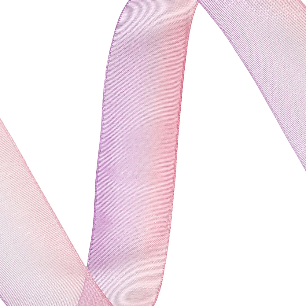 Sheer Royal Lilac and Pink Ombre Ribbon - 0.875