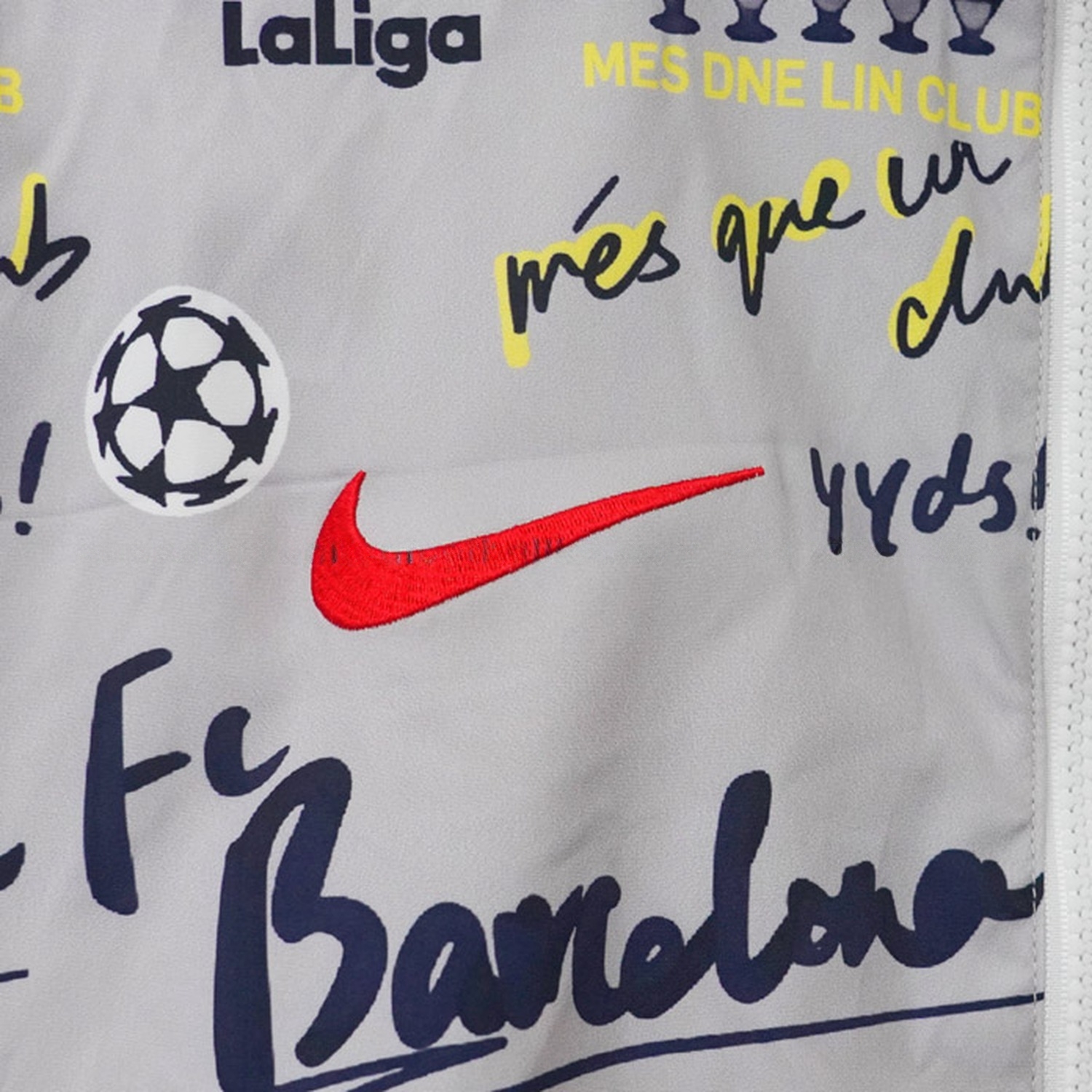 Barcelona 26-27 Barca Fonts Windbreaker Jacket - Grey - UnitedFutballJersey