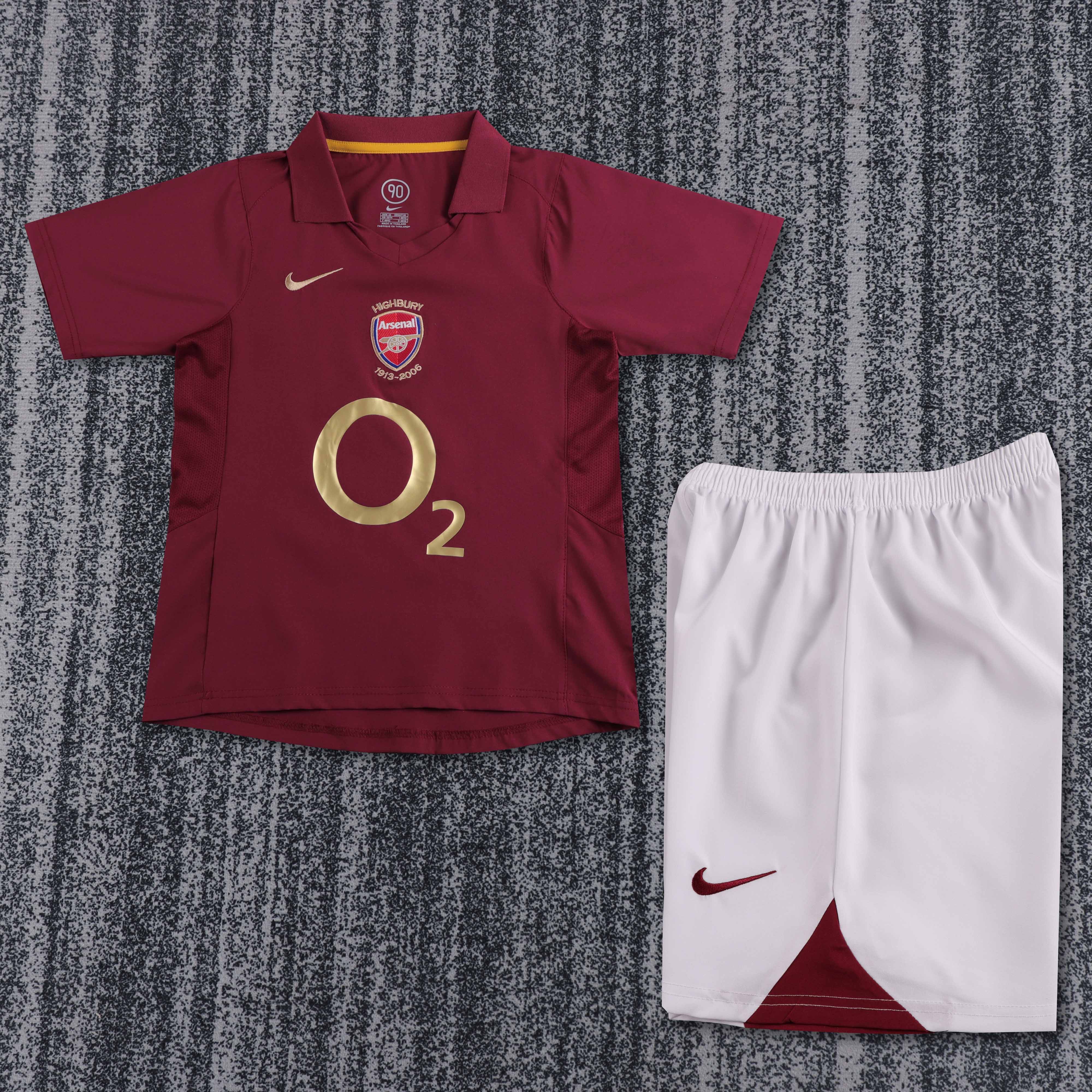 2005-2006 Retro Arsenal Home Football Shirt 1:1 Thai Quality Kids Size