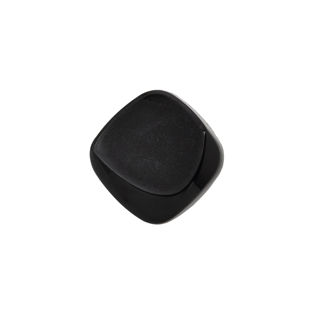 Square Plastic Shank Back Button - Black Partial Matte Abstract - 28L/18mm - Joann Fabrics