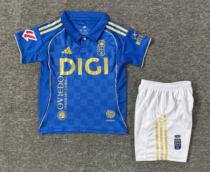 2025/2026 Real Oviedo Home Football Shirt 1:1 Thai Quality Kids Size