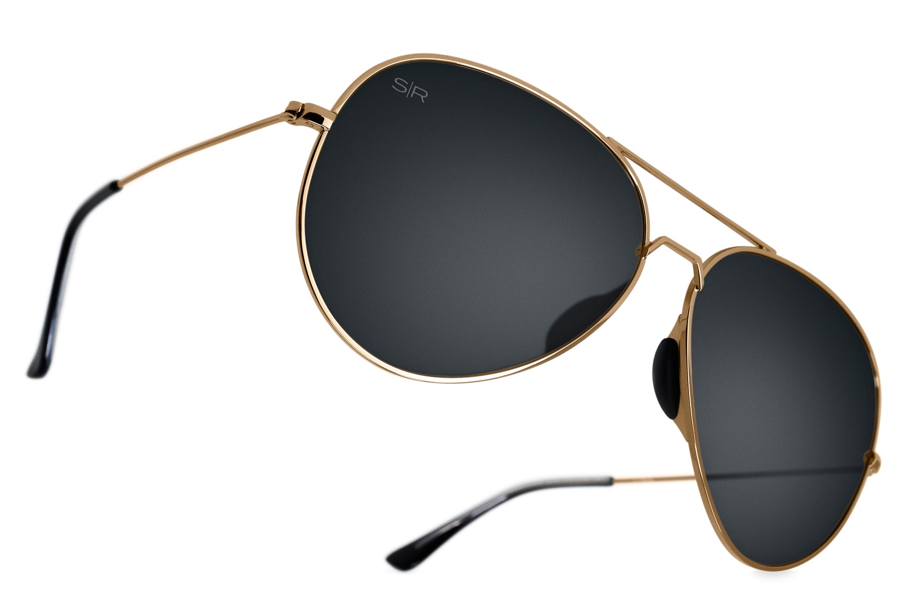 Tangle Free Aviator – Black Gold Polarized