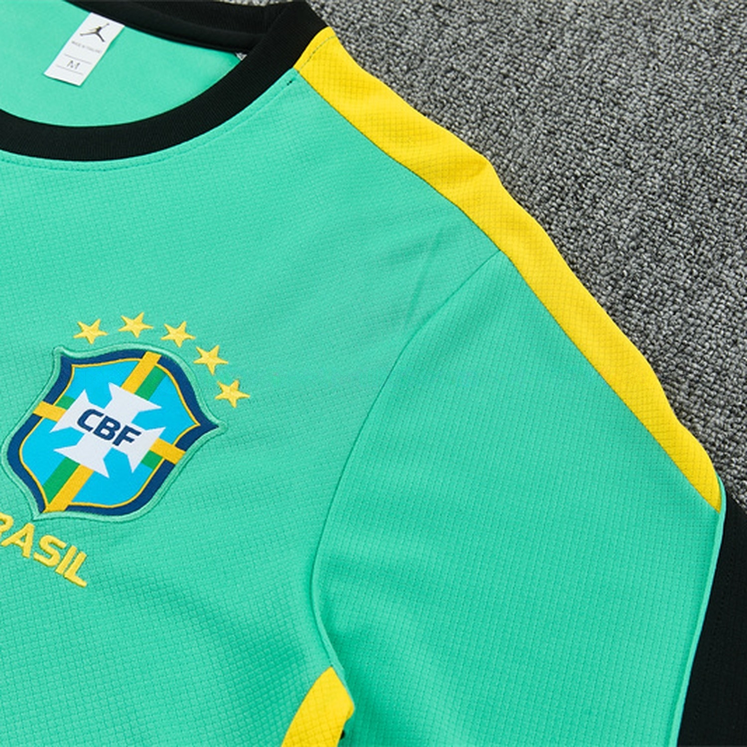 Brazil 2026 Kids Short-Sleeve Training Set - Light Green Top & Black Shorts - UnitedFutballJersey