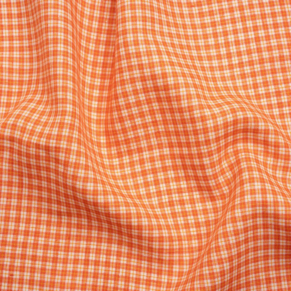Orange, Yellow and White Plaid Medium Weight Linen Woven - Joann Fabrics