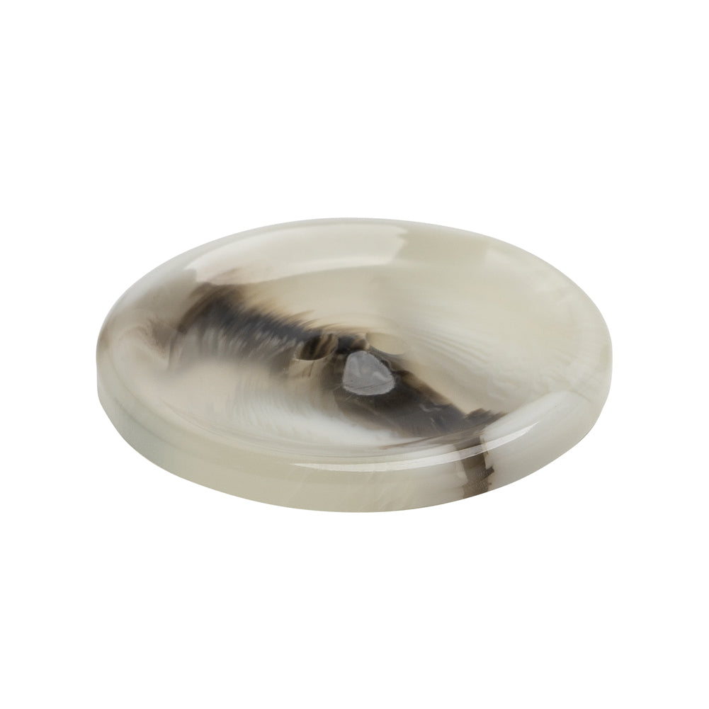 Plastic 2-Hole Button - 44L/28mm - Translucent Brown and White Swirl Dish Shaped with Raised Center - Joann Fabrics