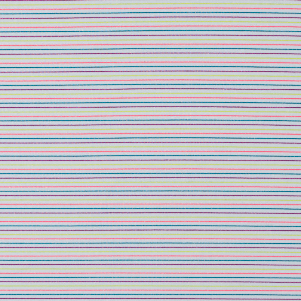 White and Multicolor Striped Wicking Jersey - Joann Fabrics