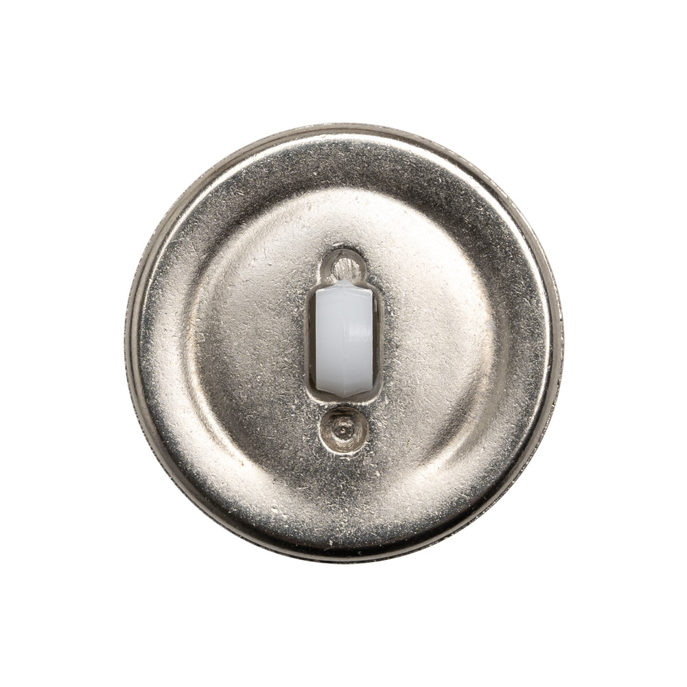 Faux 4-Hole Plastic Shank Back Button Made in Italy - White and Gunmetal - 40L/25.5mm - Joann Fabrics