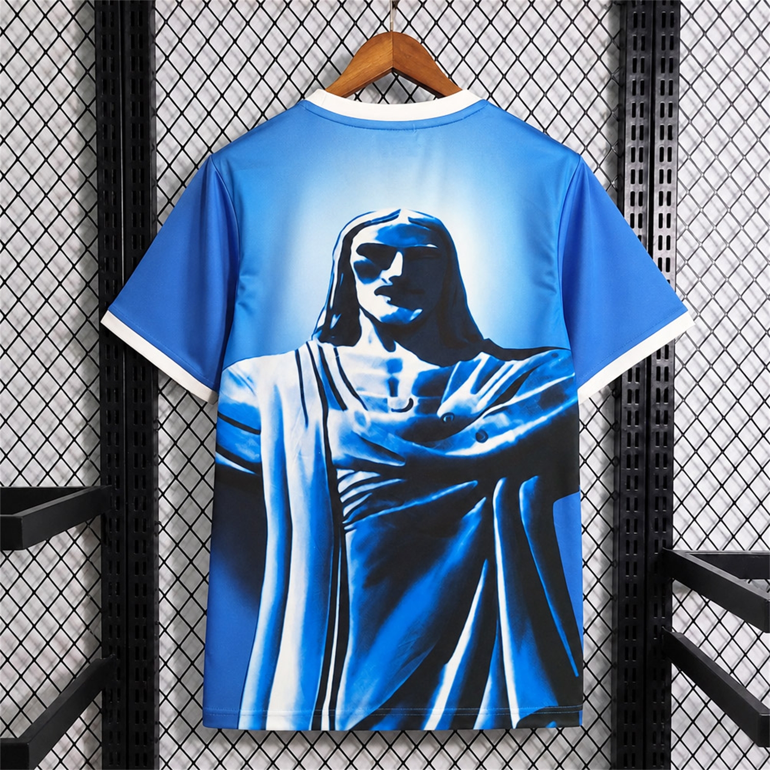 Brazil 2026 Blue Jesus Statue Blue Jersey - Fans Version - UnitedFutballJersey