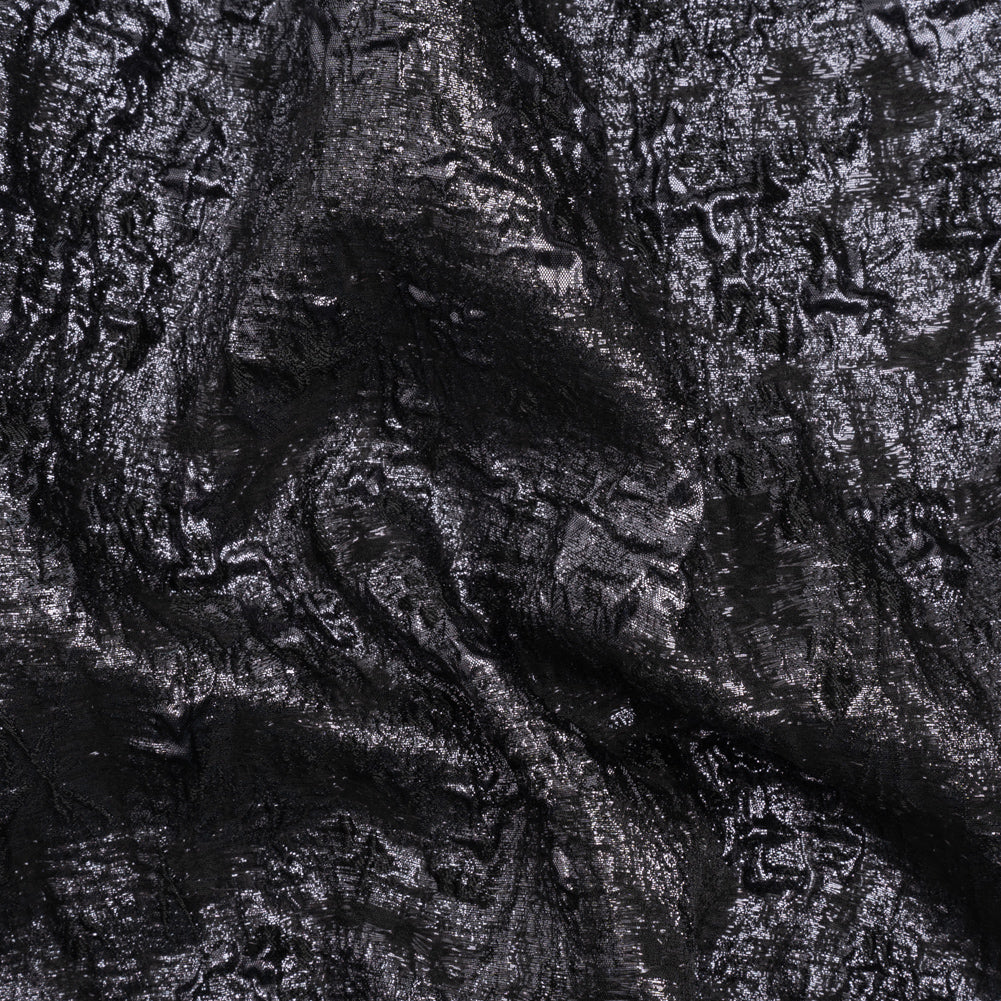Metallic Gunmetal and Black Abstract Luxury Brocade - Joann Fabrics