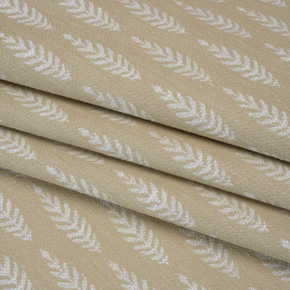 Recycled Polyester and Cotton Jacquard - Flax Lines of Leaves - British Imported - Joann Fabrics