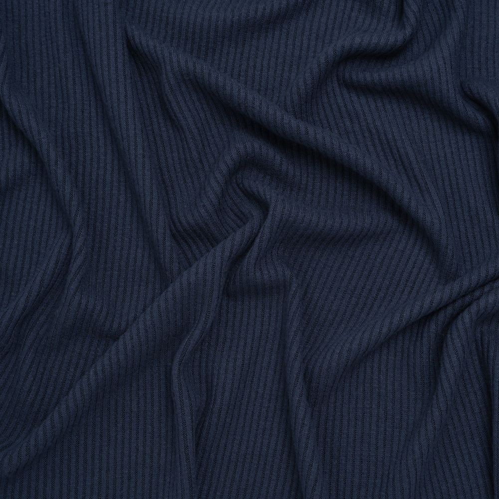 Brushed Cozy Stretch Viscose 2x2 Rib Knit - Navy - Deadstock - Joann Fabrics