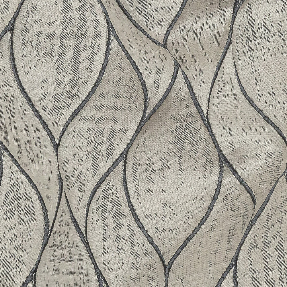 Polyester Jacquard - Pewter Leafy Lines - British Imported - Joann Fabrics