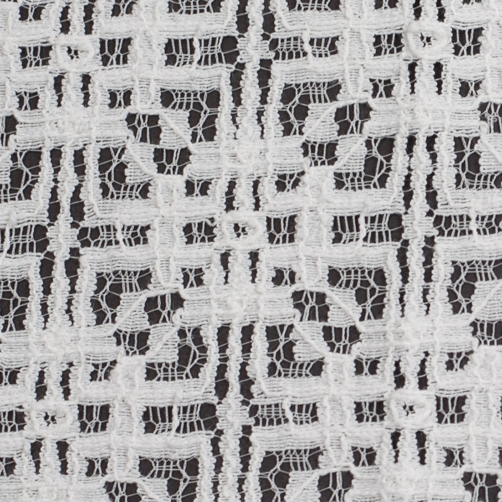 White Geometric Cotton-Nylon Lace - Joann Fabrics
