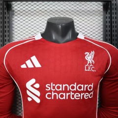 2025/2026 Long Sleeve Liverpool Home Player Version Football Shirt 1:1 Thai Quality
