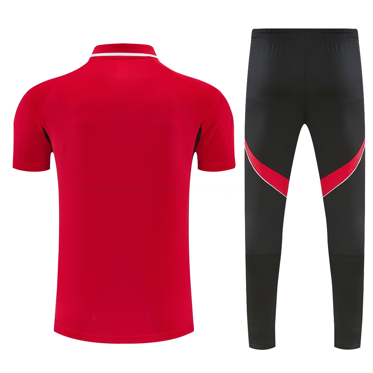 River Plate 25-26 POLO Short-Sleeve Training Set - Red Top and Black Pants - UnitedFutballJersey